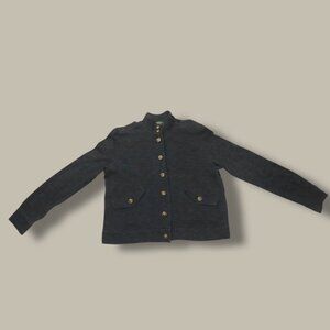 Lauren Jeans Co Ralph Lauren Womens Black Jacket Anchor Crown Button Detail M